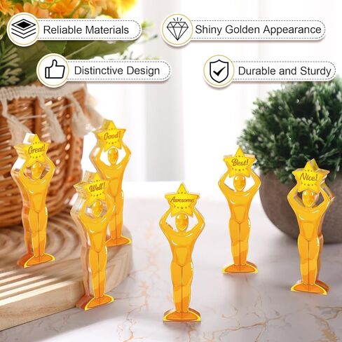 TERELA 18 PCS تقدير جوائز Acrylic تقديرات جوائز الموظف تقديرات الموظف بشكل كبير شكرا لك جائزة الكأس للبالغين طلاب الفصول الدراسية ديكورات المكتب (تمثال ذهبي) in Kuwait