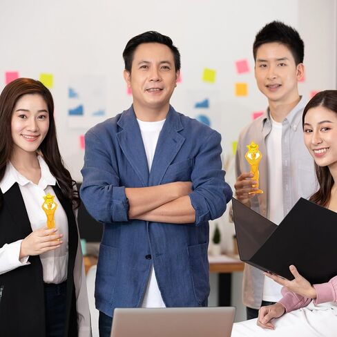 TERELA 18 PCS تقدير جوائز Acrylic تقديرات جوائز الموظف تقديرات الموظف بشكل كبير شكرا لك جائزة الكأس للبالغين طلاب الفصول الدراسية ديكورات المكتب (تمثال ذهبي) in Kuwait