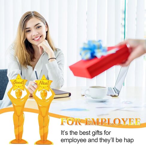 TERELA 18 PCS تقدير جوائز Acrylic تقديرات جوائز الموظف تقديرات الموظف بشكل كبير شكرا لك جائزة الكأس للبالغين طلاب الفصول الدراسية ديكورات المكتب (تمثال ذهبي) in Kuwait