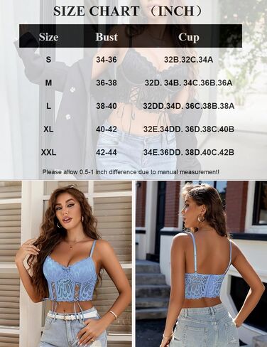 Avidlove Womens Lace Bralette Underwire Corset Tops Camisoles Bustier Crop Tops Y2k in Saudi Arabia