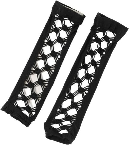 Women's Mesh Arm Warmers Gloves Fishnet Gloves Fingerless Black Long Elastic Arm Sleeves Rave Accessories For Women Costume Party Simple Elasticity Cosplay Festival Special Dance in Saudi Arabia