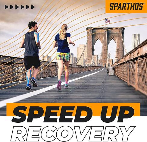 Sparthos Kinesiology Tape - دعم لا يصدق للرياضة الرياضية والانتعاش - دليل تسجيل علم الحركة المجاني! - لفة بعملة 2 بوصة × 16.4 قدم in Kuwait