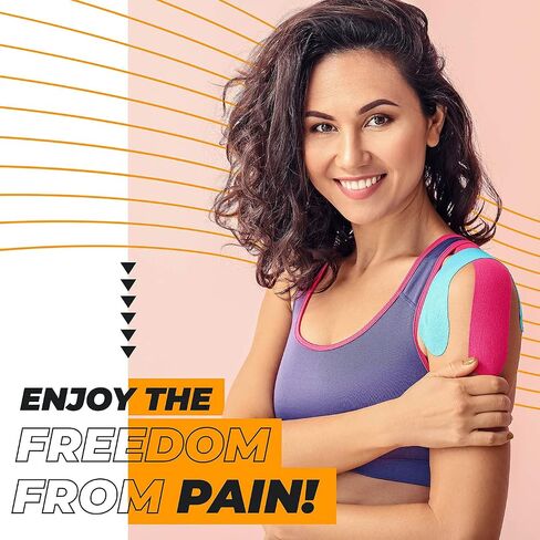 Sparthos Kinesiology Tape - دعم لا يصدق للرياضة الرياضية والانتعاش - دليل تسجيل علم الحركة المجاني! - لفة بعملة 2 بوصة × 16.4 قدم in Kuwait