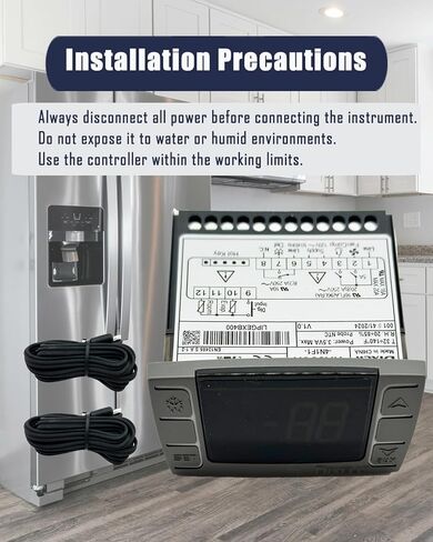 لجهاز التحكم في درجة الحرارة Dixell XR06CX-4N1F1 يناسب الثلاجات/الفريزر التجارية 120 فولت 50-60 هرتز # استبدال لجهاز التحكم في درجة الحرارة القابل للبرمجة Dixell مع مسبار استشعار درجة الحرارة in Kuwait