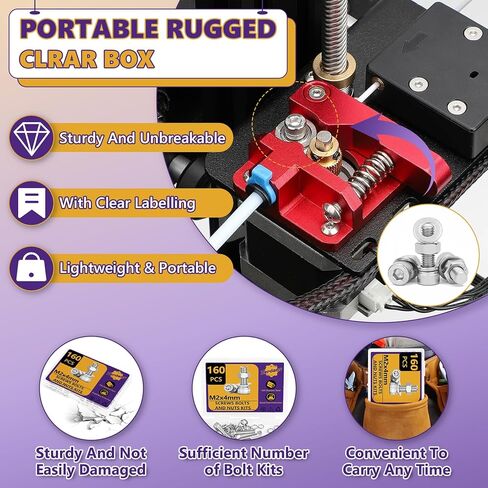 100PCS M5 Metric Screws Bolts and Nuts Assortment Kit, M5x6mm Metric Kits,12.9 Grade Carbon Steel Hex Socket Head Cap Screws with Lock & Flat Washers with 1 Allen Wrench for 3D Printing Projects in Kuwait