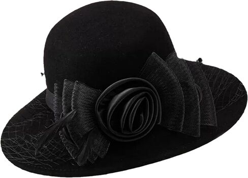 Women Organza Church Kentucky Derby Bowler Female Hat Banquet Bridal Dress Cap Hat in Saudi Arabia