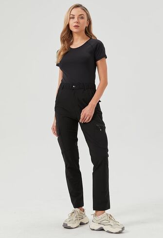 Women's Hiking Pants Quick Dry Lightweight Water Resistant Elastic Waist Cargo Pants for All Seasons in Saudi Arabia