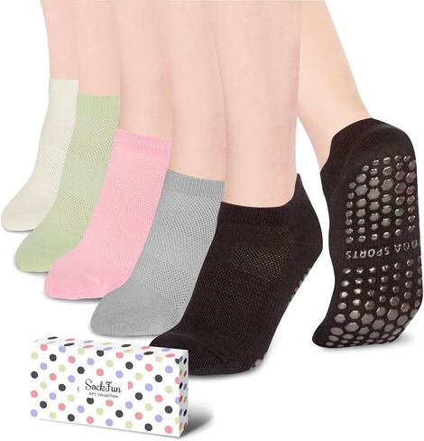 Non Slip Pilates Socks For Women - Grip Socks Cute Yoga Socks With Grips, Pilates Gripper Socks For Women in Saudi Arabia