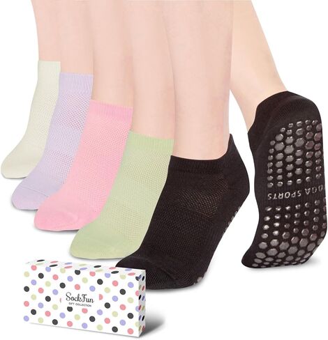 Non Slip Pilates Socks For Women - Grip Socks Cute Yoga Socks With Grips, Pilates Gripper Socks For Women in Saudi Arabia