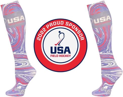 Hocsocx Team USA Swirls Socks Performance Liner Moisture-Wicking Protection for Field Hockey, Ice Hockey, and Soccer in Kuwait