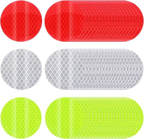 Warning Reflective Stickers 60Pcs Reflective Tape Safety Reflector Sticker Waterproof Self-Adhesive Dot Reflective Tape Sticker for Vehicle,Bicycles,Motorcycles,Clothing (Round,2In) in Saudi Arabia