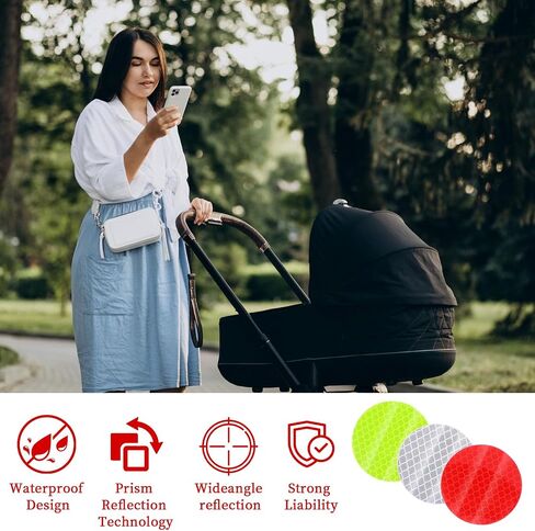 Warning Reflective Stickers 60Pcs Reflective Tape Safety Reflector Sticker Waterproof Self-Adhesive Dot Reflective Tape Sticker for Vehicle,Bicycles,Motorcycles,Clothing (Round,2In) in Saudi Arabia