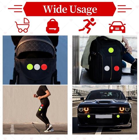 Warning Reflective Stickers 60Pcs Reflective Tape Safety Reflector Sticker Waterproof Self-Adhesive Dot Reflective Tape Sticker for Vehicle,Bicycles,Motorcycles,Clothing (Round,2In) in Saudi Arabia