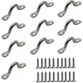 Pad Eye,Deck Loop Pad Eye 316 Stainless Steel Bimini Boat Top PAD Eye Eye Straps, Tie Down, Kayak Deck Loops,6mm Pad Eye Bimini 2.4" Length,10Pcs