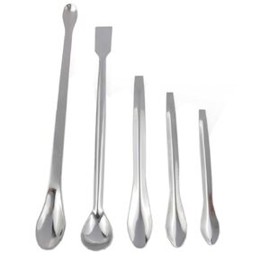 yukata 1 Set Stainless Steel Sampling Spoons Micro Laboratory Sampling Spoon Micro Sampling Spoon Lab Spoons Laboratory Supplies (Pack of 5)