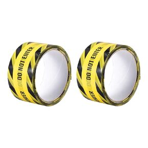 uxcell Caution Warning Stripe Sticker Adhesive Tape DO NOT Enter Marking, 82 Ft x 2 Inch(LxW), Yellow Black for Workplace Wet Floor Caution 2pcs