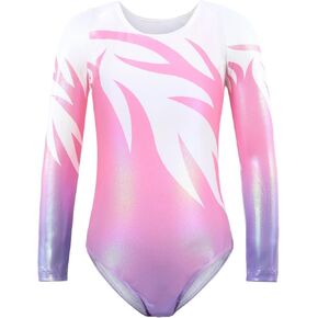 EASTBUDDY Long Sleeve Leotards for Girls Gymnastics Sparkly Toddler Gymnastics Leotard Tumbling Outfit 3-14 Years