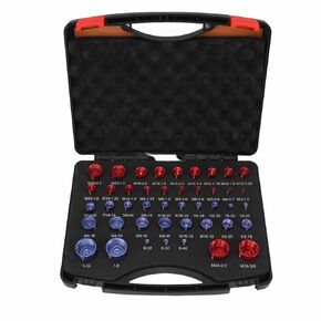Nut and Bolt Thread Checker Saker nut and Bolt Thread Checker Size Gauge Set, Upgraded Thread Checking Set, Aluminum Alloy, Nut and Bolt Size Guide Storage Box, Nut & Bolt Assortment Sets