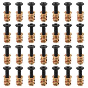 1/4-20 X 25/32" Threaded Wood Insert Nuts，Threaded Inserts for Wood -1/4-20 & Threaded Wood Inserts Bolt for Wood Inserts Bolt Fastener Connector Wood Threaded Insert 1/4-20 X 19/32" Screw-in Nuts