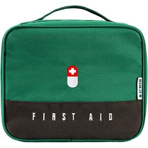 First Aid Bags Emergency Box Travel Case Portable Medicine Travel Bag Waterproof Medication Organizer for Home Office Travel Outdoor, Green, 26*14*20cm