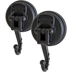 FECA FE-H1011-2PK | 2-Pack | Large Adjustable Swivel Suction Cup Hook Holds Up to 13 lbs, Black