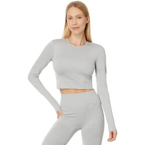 adidas Womens by Stella McCartney TrueStrength Seamless Yoga Long Sleeve IW9829, Clear Onix, X-Small