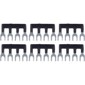 20Pcs Black Jumper Block Terminal Strip Red Copper Fork Type Terminal Strip for TB Series 15A 400V, High Temperature Resistant for Distribution Cabinet (TB-1504)