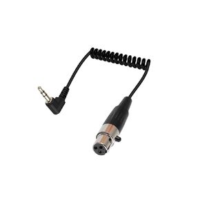 90 Degree Gold Plated 3.5mm to Mini XLR 3Pin Female Coiled Cable, 1/8 inch Jack TRS Stereo Male to XLR 4Pin Audio Cable for Microphones, Mobile Phones, MP3 Players, Tablets (0.3M/1Ft)