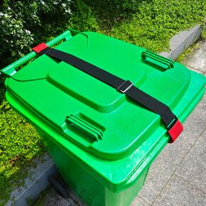 1PC Metal Double-Claw Trash Can Lock Straps for Animals,Bungee Cord Garbage Bin Lock,Outdoor Racoon Garbage Can Lid Lock Straps to Keep Racoons,Trash Can Bin Lid Locks Bungee Cord Outside【RED HOOKS】