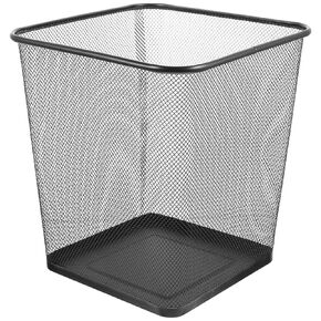 NUOBESTY Mesh Garbage Can Matal Mesh Wastebasket Mesh Trash Bin Mesh Dustbin Square Mesh Wire Waste Bin for Home Office Dorm Kitchen