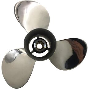 Boat Propeller 9 1/4x9 Fit for Suzuki Outboard 9.9HP-15HP 3 Blades Stainless Steel Prop SS 10 Tooth Propel RH OEM NO: 58100-93723-019 9.25x9