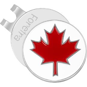 Foretra - Canada Maple Leaf Golf Ball Marker with Magnetic Ball Marker Hat Clip, Golf Accessories, Ball Marker Funny Accessories for Men and Kids Golf Lovers Funny Golf Make for Golfer
