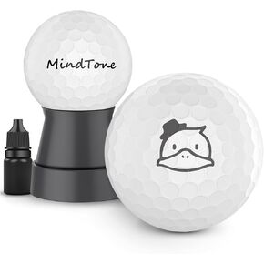 Golf Ball Stamper with Refillable Permanent Ink - Golf Ball Stamp Marker to Identify Golf Balls - Golfing Accessories Reusable Golf Ball Marking Tool Great Gifts for Men and Women Golfers
