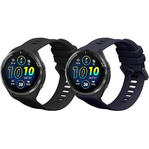 حزام Kwmobile متوافق مع Garmin Forerunner 965/955/945/745 حزام - استبدال سليكون ساعة ساعة - أسود/رمادي