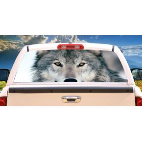 SignMission Wolf 1�Rear Window Graphic Back Truck Decal SUV View Thru Vinyl