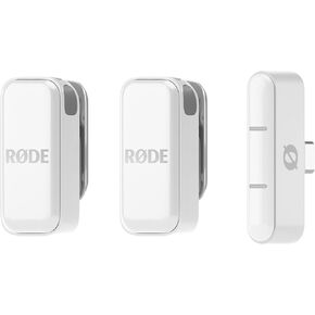 RØDE Wireless Micro - Compact Wireless Microphone, Two Mics with Charge Case for Smartphone Content Creation - USB-C, White