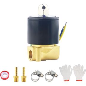1/4 Inch NPT DC12V Brass Electric Solenoid Valve 2W025-08 Normally Closed Water, Air, Diesel
