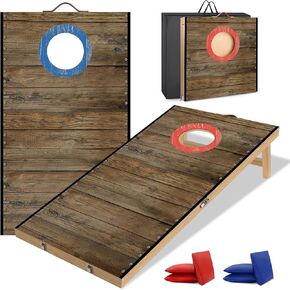 مجموعة ألواح كورنهول محمولة بطول 2 قدم × 1 قدم من الخشب الصلب مع 6 أكياس فول وحقيبة حمل، لعبة كورنهول قابلة للطي للأطفال والكبار في الأماكن المغلقة أو الهواء الطلق، ألعاب الرمي في الفناء الخلفي من الخشب الخفيف in Kuwait