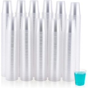 JOLLY CHEF 700 Pack 3 oz Clear Plastic Cups, Disposable Mouthwash Cups for Picnic, Travel, Halloween, Christmas Parties