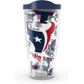 Tervis NFL Houston Texans - All Over Made in USA Double Walled Insulated Tumbler Travel Cup Keeps Drinks Cold & Hot, 24oz, Classic