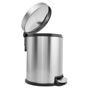 1.32 Gal./5 Liter Small Stainless Steel Step-on Bathroom and Kitchen Trash Can