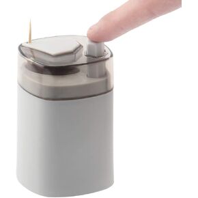 Toothpick Holder Dispenser, Pop-Up Automatic Toothpick Dispenser, Toothpick Storage Box (Grey)