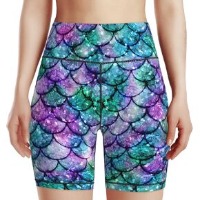 Yaateeh Women's High Waist Bike Shorts for Workout Sports Athletic Running Hiking Biker Yoga Gym