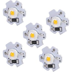 Hyuduo 25pcs LED Lamp Beads, 200LM 3W 5V High Power Led Chip, LED Lamp SMD Chip Light Bulb for DIY Lighting Fixtures(Yellow Light 588590NM)