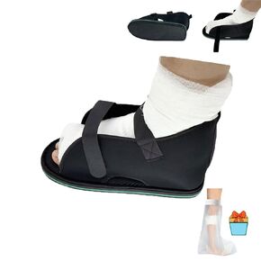 Adjustable plaster shoes postoperative shoes, medical walking shoes with Magic sticker, suitable for foot sprains, ankle fractures, toes, suitable for left and right feet(M)