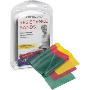 THERABAND Resistance Bands Set, Professional Non-Latex Elastic Band for Upper & Lower Body Exercise, Strength Training Without Weights, Physical Therapy, Lower Pilates, Rehab, Beginner & Advanced Set