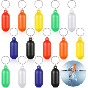 Tondiamo 14 Pcs Boat Floating Keychain, 2.56 x 0.98 Inch Colorful Float Key Pendant, Oval Shape Boat Key Ring Floating Key Chain for Boating Sailing Kayak Surfing Fishing Outdoor Water Sport Accessory