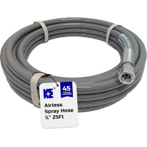 Cosmostar 1/4" x 25 feet Super Flexible Airless Sprayer Hose - 3600 PSI Max Pressure, Durable & Universal Fit Whip Hose (R70425F)