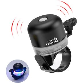 Bike Bell for Kids & Adults, Bicycle Bell for Kids Bikes Accessories Handlebar Mounted 3 Modes Light Clear Crisp Loud Bike Ring, Support Type C Charging