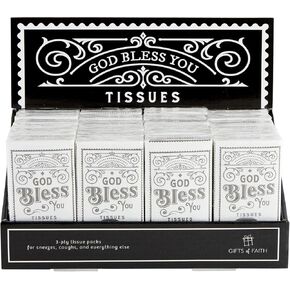 Creative Brands Faithworks-Travel Size Pocket Tissue Packs, 24-Count, God Bless You